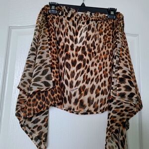 ROBERTO CAVALLI authentic  Leopard Skirt Cover Beach - NEW With Tags Size L